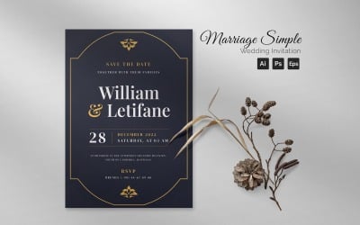 Marriage Simple Wedding Invitation