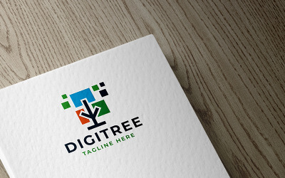 Modello di logo professionale albero digitale