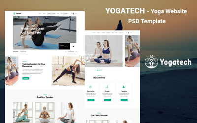 Modello PSD della pagina di destinazione dello yoga