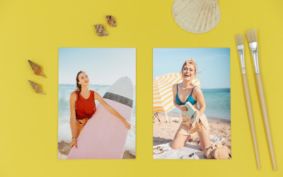 Modelo de produto fotográfico de retrato divertido de verão