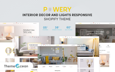 Powery - Tema Shopify responsivo para decoração de interiores e luzes
