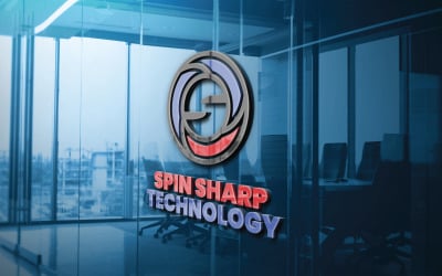 Шаблон логотипа Spin Sharp Technology