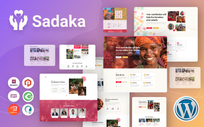 Sadaka - Motyw WordPress na temat dobroczynności, darowizn i pozyskiwania funduszy