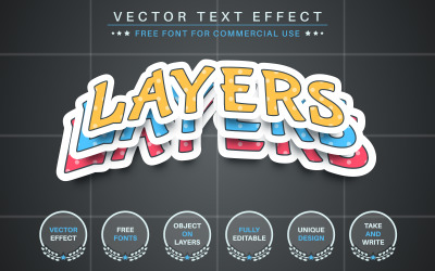 Establecer etiqueta de color: efecto de texto editable, estilo de fuente, ilustración gráfica