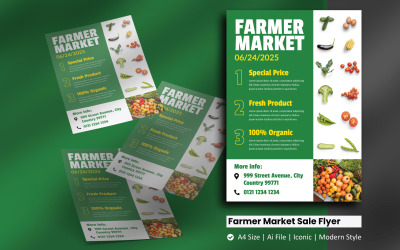 Farmer Market Sale Flyer Corporate Identity Vorlage