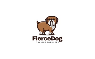 Felle hond eenvoudig mascotte-logo