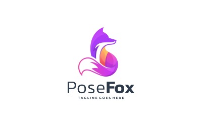 Фокс градиент красочный стиль логотипа