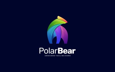 Logo colorato sfumato orso polare