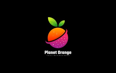 Logo del pianeta arancione sfumato