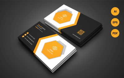 Moderne Visitenkarte in geometrischer Form - Corporate Identity Vorlage