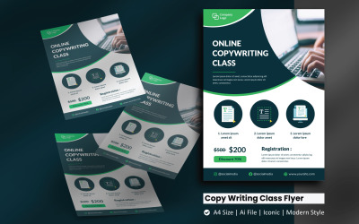 Online-Copy Writing Class Flyer Corporate Identity Vorlage