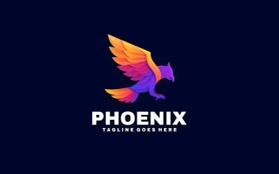 Phoenix Farbverlauf bunter Logo-Stil