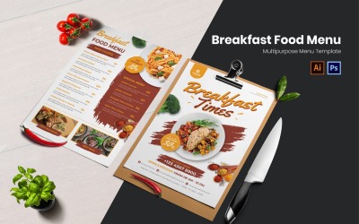 Breakfast Food Menu Print Template