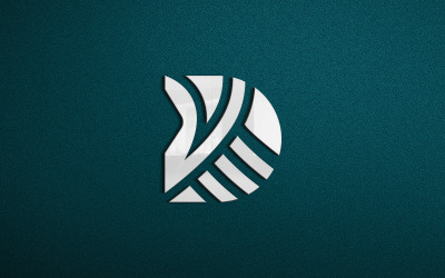 3D weißes Logo-Mockup-Design in grüner Wand