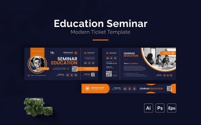 Education Seminar Ticket Print Template
