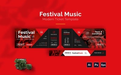 Festival Musical Ticket Print Template