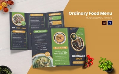 Ordinary Food Menu Print Template
