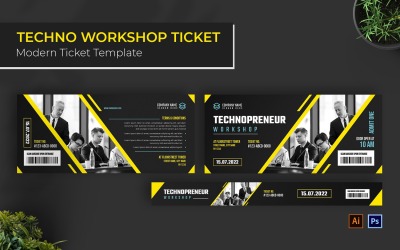 Techno Workshop Ticket Print Template