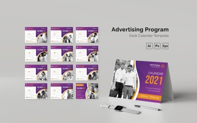 Calendario de escritorio del programa de publicidad