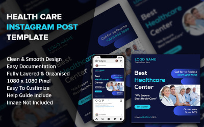 Modèle de conception de publication sur les médias sociaux de la santé | Instagram