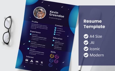 Plantilla imprimible de curriculum vitae del espacio exterior