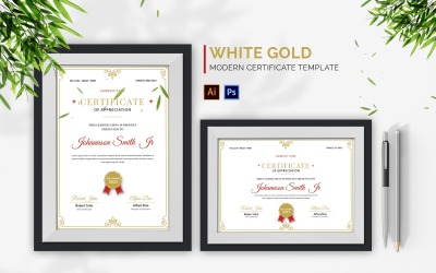 White Gold Elegant Certificate