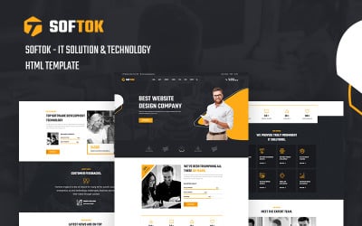 Softok - Modèle de site Web de solutions technologiques et informatiques