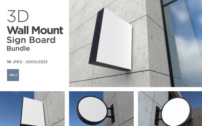 Wall Mount Sign Mockup Set Vol-1