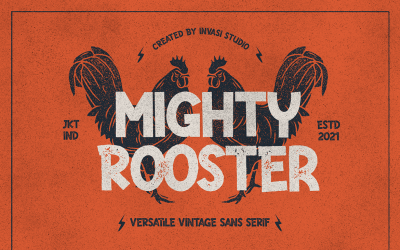 Mighty Rooster - Çok Yönlü Vintage Yazı Tipleri