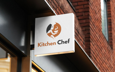 Modèle de conception de logo de chef de cuisine