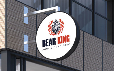 Modelo de design de logotipo Bear King