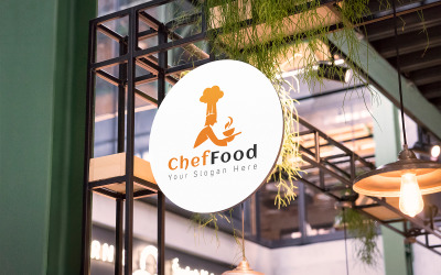 Modelo de design de logotipo para chef Food