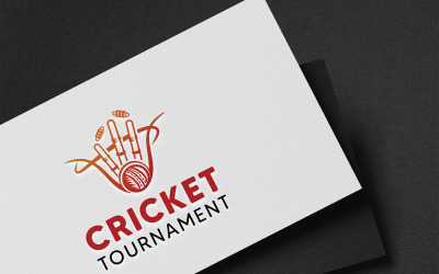 Plantilla de diseño de logotipo de torneo de cricket