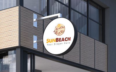 Sun Beach Logo Design Template