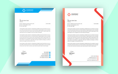 Corporate Business Briefkopf Vorlage Einfaches Design und Vektor-Vorlagen-Design