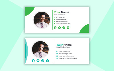 Corporate Professional Business podpis e-mail prosty projekt szablonu i ilustracji wektorowych.