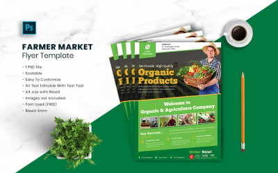 Farmer Market Flyer Template vol.28