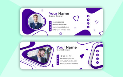 Kreatív marketing ügynökség és minimalista e-mail aláírás egyszerű tervezősablon