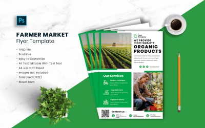 Modèle de Flyer de marché fermier vol.23