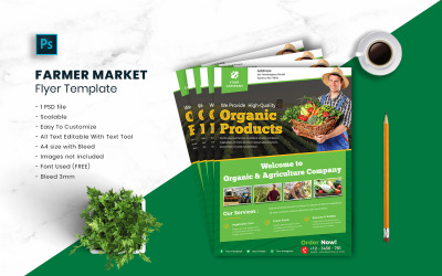 Modèle de Flyer de marché fermier vol.28