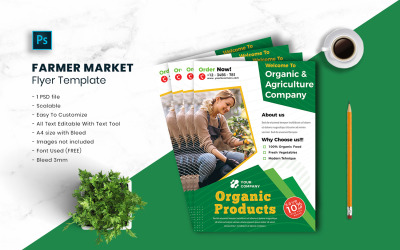 Modèle de Flyer de marché fermier vol.29