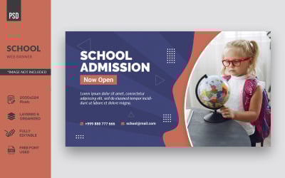 Modello di identità aziendale per banner Web di istruzione scolastica