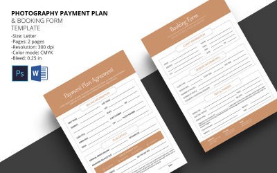 Payment Plan &amp;amp; Booking Form Corporate Identity Template