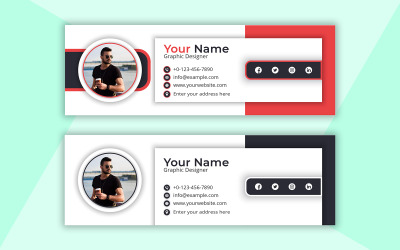 Professionelle kreative und minimalistische E-Mail-Signatur-einfaches Design-Vektor-Vorlage