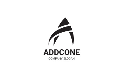 A Letter AddCone Logo Design Template