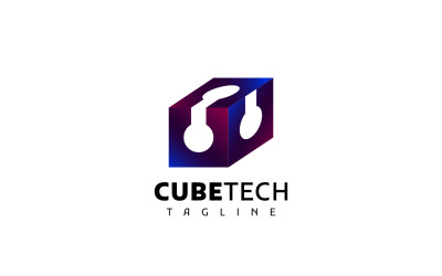 Concept de conception de logo de technologie de cube