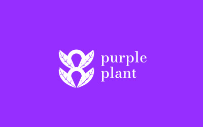Concepto de diseño de logotipo de planta púrpura