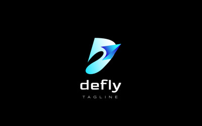 D Fly - Concepto de diseño de logotipo futurista