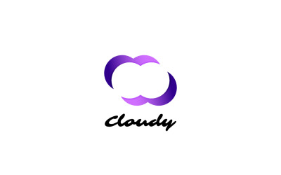 Données en nuage - Concept de conception de logo amusant