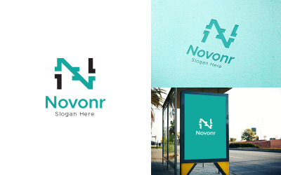 Modello di progettazione del logo Novonr della lettera N